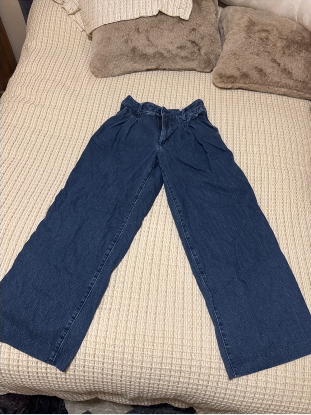 Banana Republic High-Rise Wide Leg Denim Jeans in Dark Blue